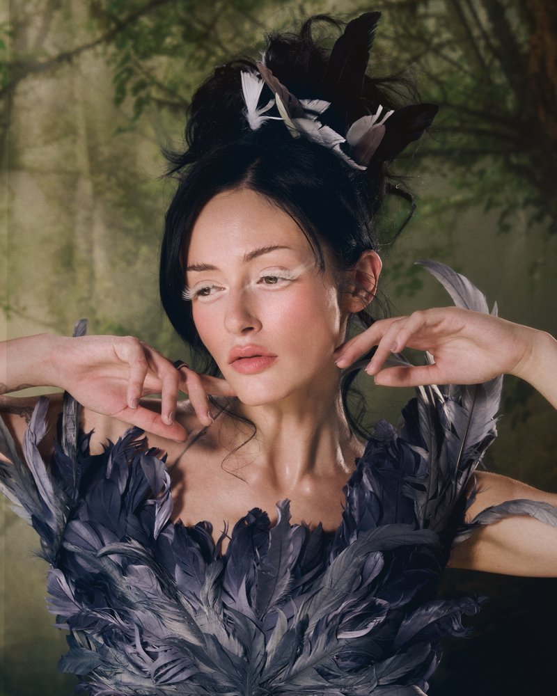 Sculptural editorial hairstyle photographed for Outside Berlin Magazine
