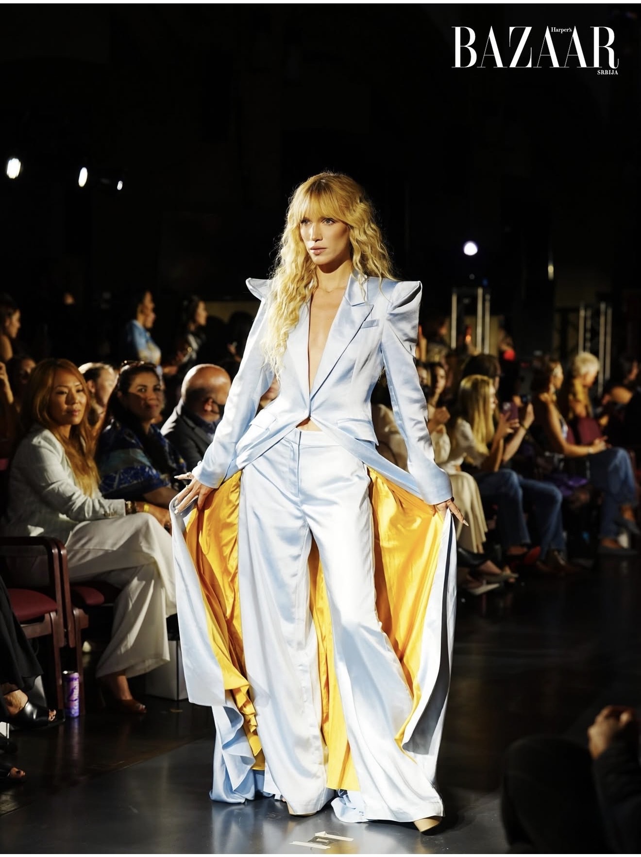 Runway hair look by Mirna Franco featured in Harper's Bazaar Serbia