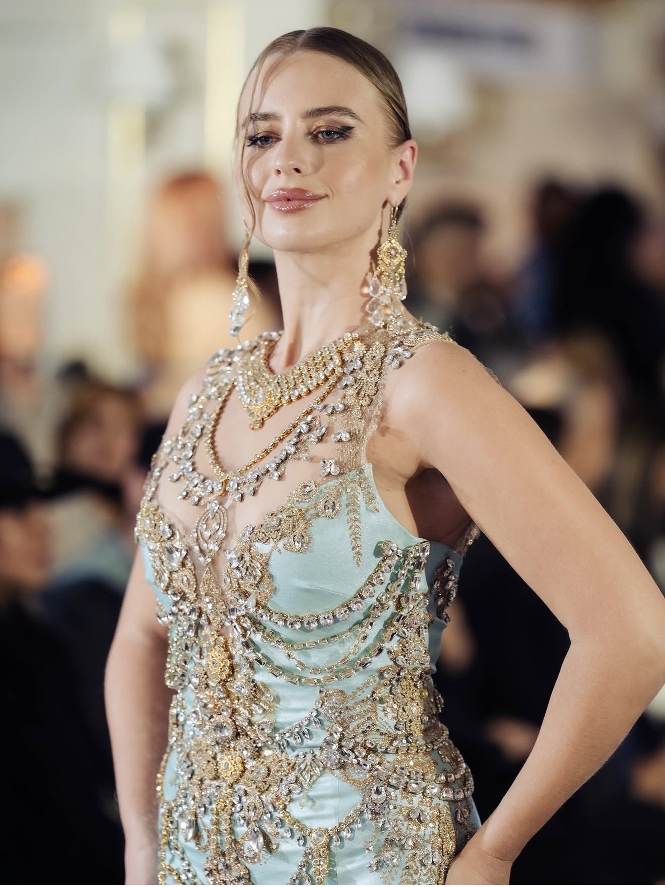 Nadiya Karpliuk at United Fashion Week with hair styled by Mirna Franco